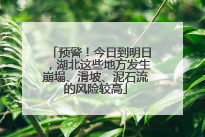 预警！今日到明日，湖北这些地方发生崩塌、滑坡、泥石流的风险较高