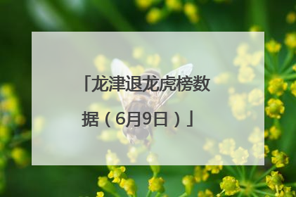 龙津退龙虎榜数据（6月9日）