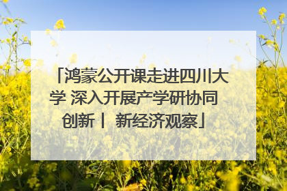 鸿蒙公开课走进四川大学 深入开展产学研协同创新丨 新经济观察