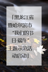 黑龙江省暨哈尔滨市“我们的节日·端午”主题示范活动启动