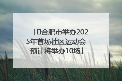 ﻿合肥市举办2025年首场社区运动会 预计将举办10场