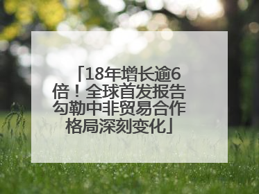 18年增长逾6倍！全球首发报告勾勒中非贸易合作格局深刻变化