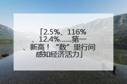2.5%、116%、12.4%……第一、新高！“数”里行间感知经济活力