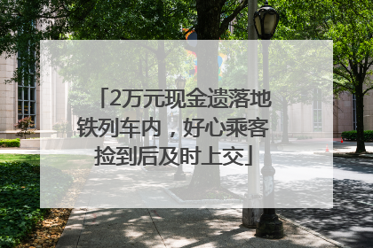 2万元现金遗落地铁列车内，好心乘客捡到后及时上交