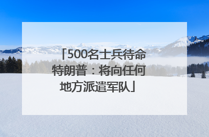 500名士兵待命 特朗普：将向任何地方派遣军队