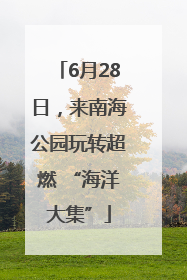 6月28日，来南海公园玩转超燃 “海洋大集”